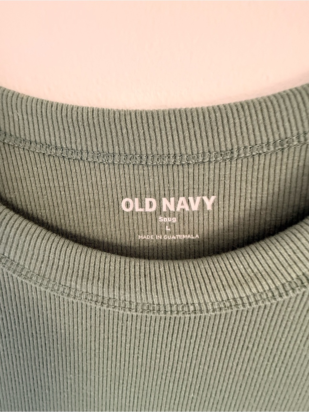 Old Navy Women's Olive Green Short Sleeve Rib Textured Tee - Picture 2 of 3